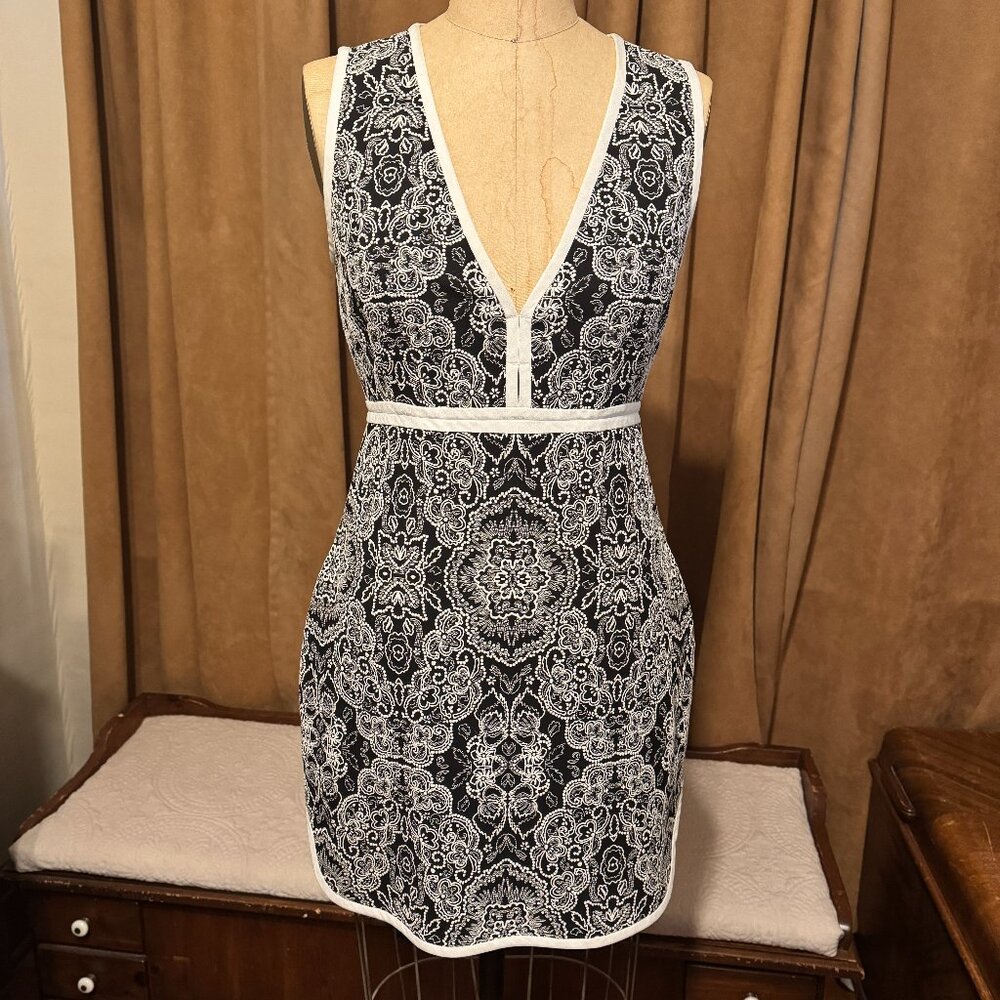 Rachel Zoe Black & White Brocade Dress